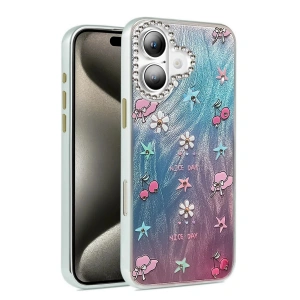 CPT05 iPhone 16 Plus Kılıf Blade Aynalı Desenli Kapak - Desen 4