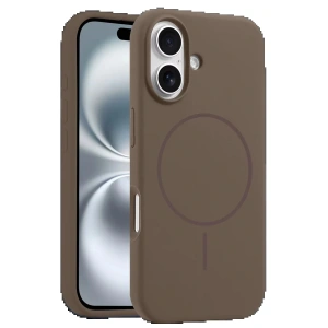 CPT05 iPhone 16 Plus Kılıf Jully Magsafe Kapak - Kahverengi