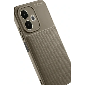 CPT05 Oppo A5 Pro 4G Kılıf Auto Focus Karbon Kapak - Kahverengi