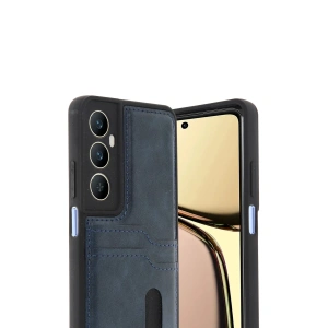 CPT05 Realme C65 Sara Kartvizitli Deri Kılıf - Lacivert