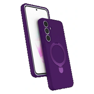 CPT05 Samsung Galaxy S24 FE Regal Magsafe Standlı Kapak - Derin Mor