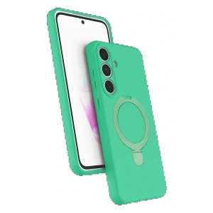 CPT05 Samsung Galaxy S24 FE Regal Magsafe Standlı Kapak - Yeşil