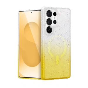 CPT05 Samsung Galaxy S24 Ultra Pummel Shiny Magsafe Kapak - Gold