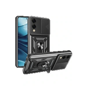 CPT05 Samsung Galaxy S25 Edge Pars Lens Yüzüklü Silikon - Siyah