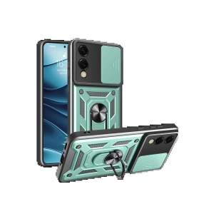 CPT05 Samsung Galaxy S25 Edge Pars Lens Yüzüklü Silikon - Yeşil