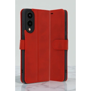 CPT05 Samsung Galaxy S25 Edge Trend S Plus Kapaklı Kılıf - Kırmızı