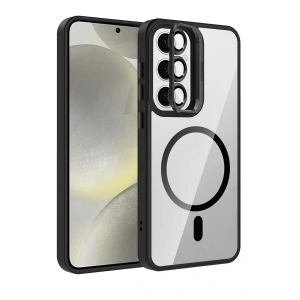 CPT05 Samsung Galaxy S25 FE Remim Lensli Magsafe Standlı Kapak - Siyah