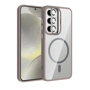 CPT05 Samsung Galaxy S25 FE Remim Lensli Magsafe Standlı Kapak - Titan Gri