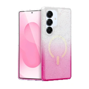 CPT05 Samsung Galaxy S25 Pummel Shiny Magsafe Kapak - Pembe