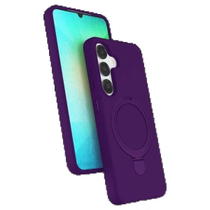 CPT05 Samsung Galaxy S25 Regal Magsafe Standlı Kapak - Derin Mor