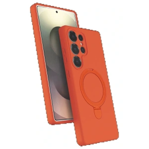 CPT05 Samsung Galaxy S25 Ultra Regal Magsafe Standlı Kapak - Turuncu