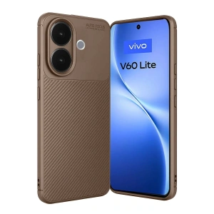 CPT05 Vivo V60 Lite Auto Focus Karbon Kapak - Kahverengi
