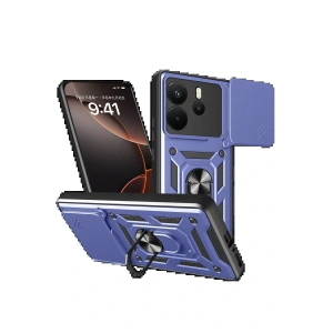 CPT05 Xiaomi Redmi Note 14 4G Pars Lens Yüzüklü Silikon - Lacivert