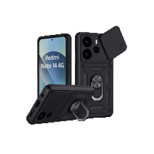 CPT05 Xiaomi Redmi Note 14 4G Pars Lens Yüzüklü Silikon - Siyah