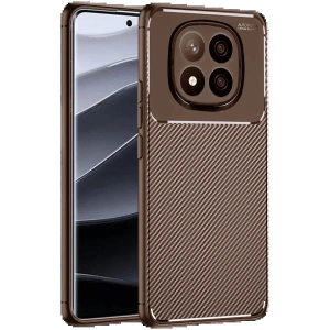 CPT05 Xiaomi Redmi Note 14 Pro Plus Kılıf Auto Focus Karbon Kapak - Kahverengi