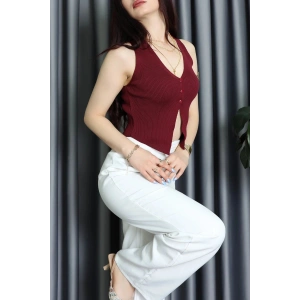 Crop Yelek Bordo - 10023.251.
