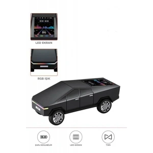 D68 Cyber Model Araba Tasarımlı Bluetooth Hoparlör 15w Güçlü Ses Rgb Led /tws/usb Siyah