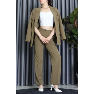 Dabıl Kumaş Astarlı İkili Blazer Takım Yağyeşili - 55041.1397.