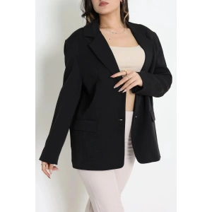 Dabıl Kumaş Astarlı Oversize Blazer Ceket Siyah - 32493.1920.