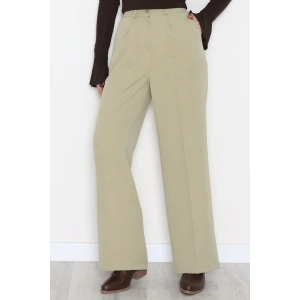 Dabıl Kumaş Bel Lastikli Palazzo Pantolon Çağla - 2082.1991.