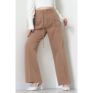 Dabıl Kumaş Beli Bağcıklı Pantolon Latte - 51615.683.