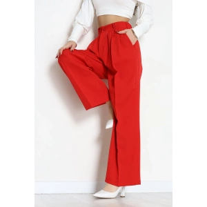 Dabıl Kumaş Lastikli Pantolon Kırmızı - 51612.683.
