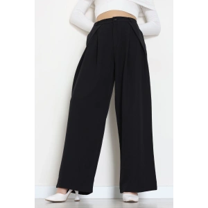 Dabıl Kumaş Pile Detaylı Pantolon Siyah - 51610.683.