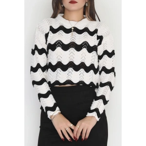 Dalga Çizgili Triko Lattesiyah - 1529.1577.