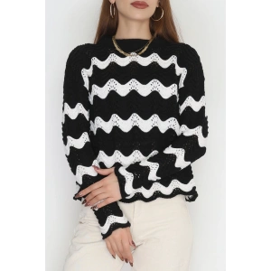 Dalga Çizgili Triko Siyahlatte - 1529.1577.