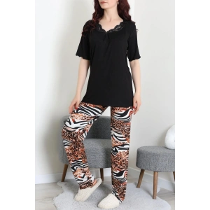 Dantelli Pijama Takımı Siyah - 71502.1773.