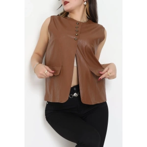 Deri Yelek Kahve - 8737.2126.