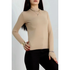Dik Yaka Parmak Geçmeli Viskon Body Bisküvi - 40076.599.