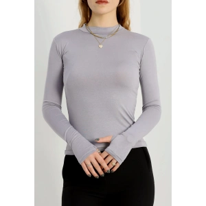 Dik Yaka Parmak Geçmeli Viskon Body Boyalıgri - 40076.599.