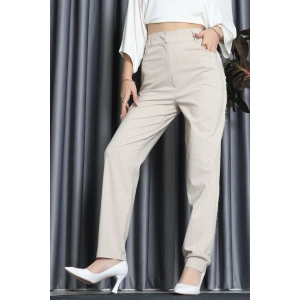 Dikiş Detay Çizgili Pantolon Bej - 31156.444.