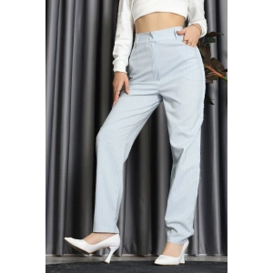 Dikiş Detay Çizgili Pantolon Mavi - 31156.444.