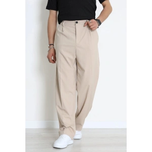 Dokuma Beli Lastikli Baggy Erkek Pantolon Bej - 71351.1871.