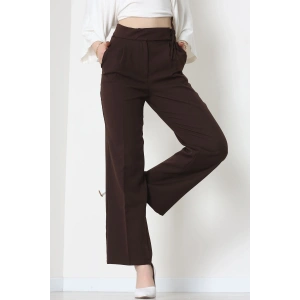 Double Kumaş İp Bağlamalı Palazzo Pantolon Kahve - 51268.683.