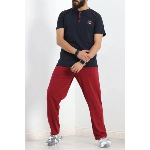 Düğmeli Erkek Pijama Takımı Lacibordo - 17370.1048.