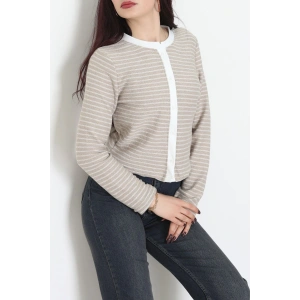 Düğmeli Hırka Krem - 31835.2131.