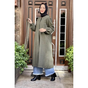 Düğmeli Kaşe Kap Haki