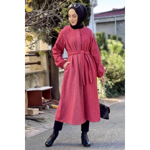 Düğmeli Kaşe Kap Nar Çiçeği