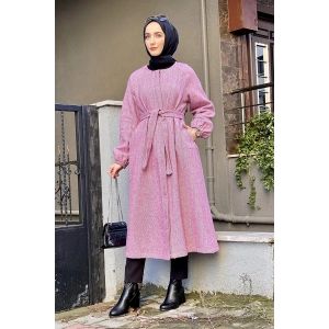 Düğmeli Kaşe Kap Pudra