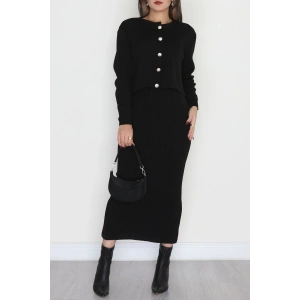 Elbise Ceket Triko Takım Siyah - 3064.1577.