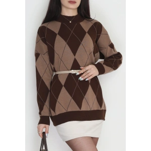 Etnik Desen Triko Kahvemocha - 3038.1577.