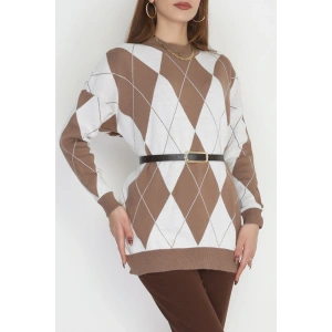 Etnik Desen Triko Mochalatte - 3038.1577.