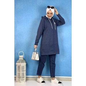 Fermuarlı Kap İndigo