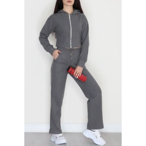 Fermuarlı Kapşonlu Selanik İkili Takım Antrasit - 42639.1567.