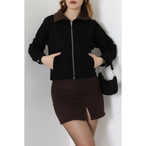 Fermuarlı Kot Ceket Siyah - 1010.2059.