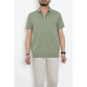 Fermuarlı Polo Yaka Tişört Haki - 71596.2167.