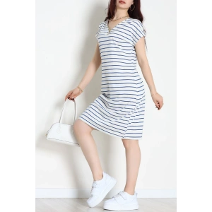 Fermuarlı Süprem Penye Elbise Beyazlaci - 70825.1567.